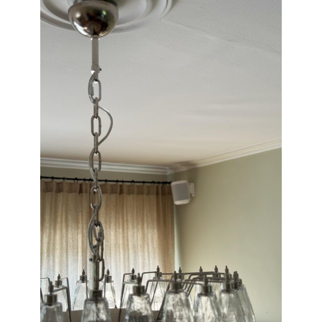Murano Glass Poliedri Chandelier in the style of Scarpa For Sale - Image 5 of 10