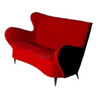 Red Sofa by Guglielmo Veronesi, 1950s For Sale