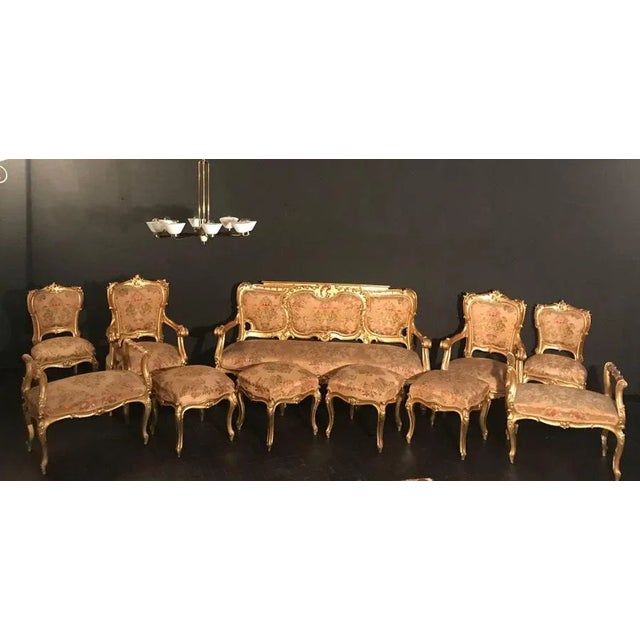 Gold Giltwood Stools, Italy, 19th Century, Set of 4 For Sale - Image 8 of 9