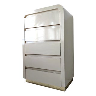 Vintage Laminate Waterfall Chest of Drawers, 1980s For Sale