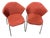 1970s Pair of Red Abstract Coalesse Steelcase Accent Chairs For Sale