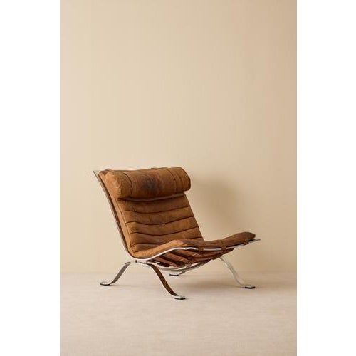 Ari Easy Chairs in Cognac Brown Leather by Arne Norell, Sweden, 1960s, Set of 2 For Sale - Image 3 of 10
