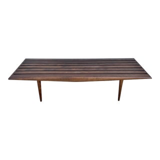 Mid Century Slat Top Coffee Table For Sale