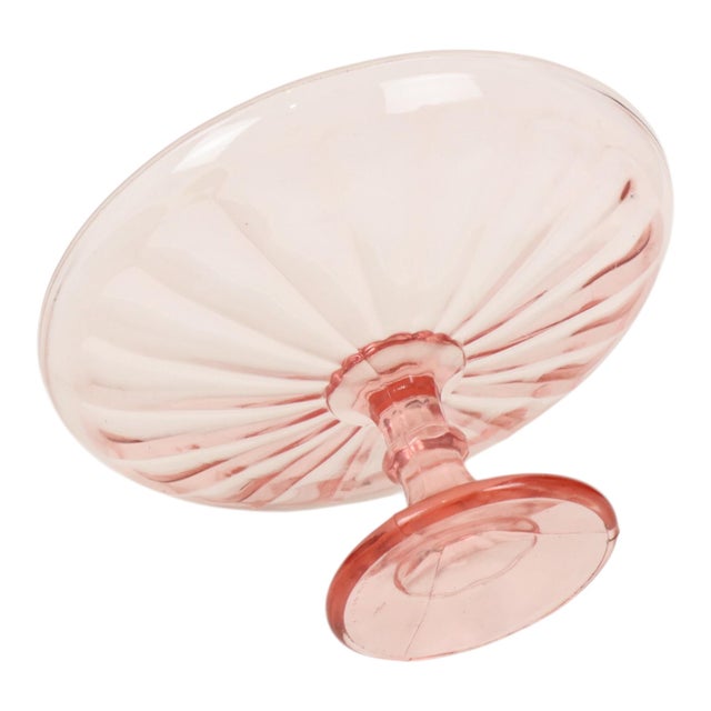 Art Deco Pink Tall Fruit Bowl in Glass, 1930s For Sale - Image 17 of 18