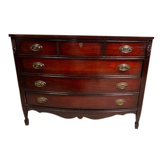 Mahogany Bow Front Chest of Drawers. Circa 1940s. For Sale