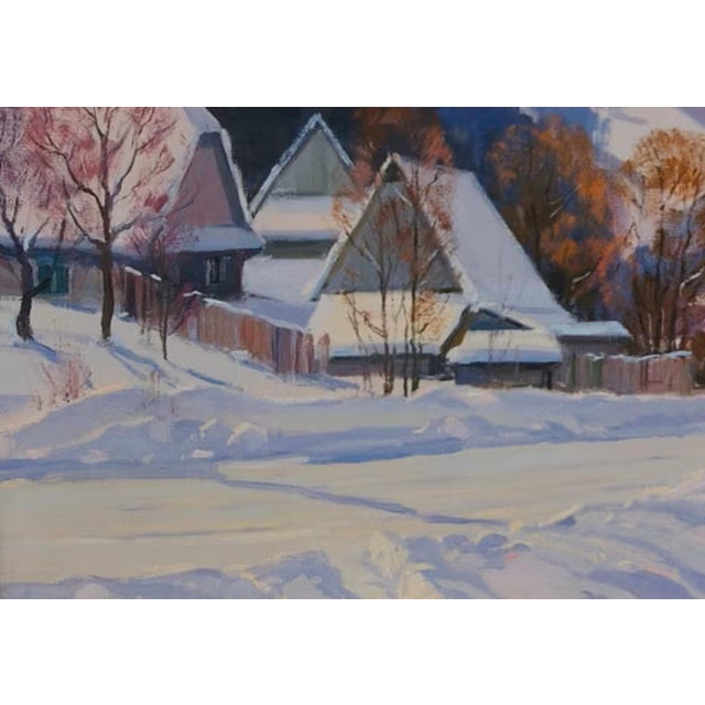 Mountain Landscape Antique Oil Painting Original Soviet Art Ukrainian Artist Sapatyuk M. 70-100 1981 For Sale - Image 4 of 6