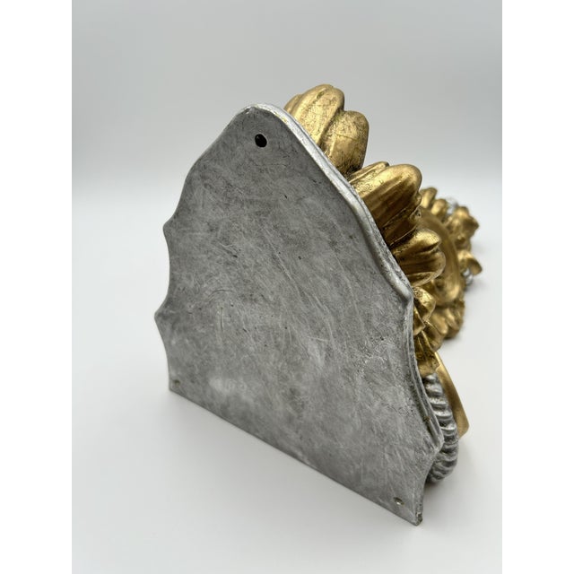 1970s 1970s Pair of Large Gold Colored Wall Sconces Made in Italy For Sale - Image 5 of 13