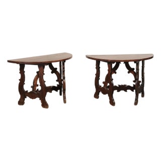 19th Century Italian Lyre Leg Consoles (Or Center Table) For Sale