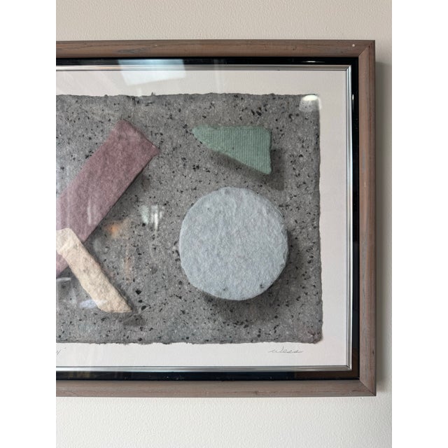 1980s 1985 Wess “Post-Modern” Floating Geometric Shapes Pressed Paper Wall Art – Limited Edition 400/950 For Sale - Image 5 of 12