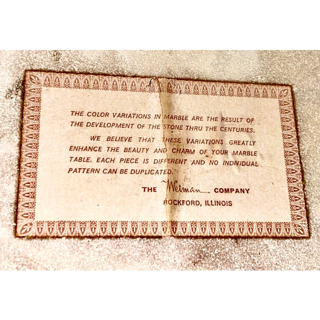 White Vintage Weiman Marble-Top Coffee Table — French Provincial Style (1972) For Sale - Image 8 of 8