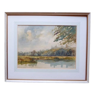 G. P. Pugh, Impressionist Painting of Arundel Castle, Mid Century, Watercolor For Sale