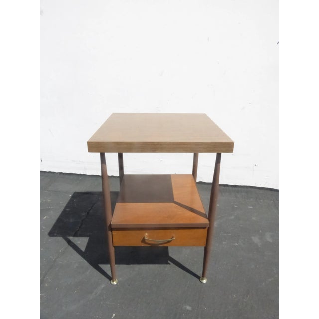 1950s Mid Century Modern Two Tier Side End Table For Sale - Image 4 of 10