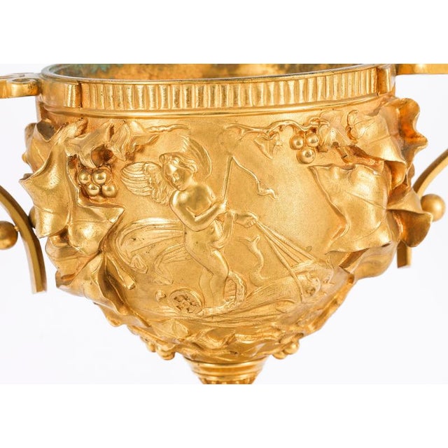 Antique Classical French Grand Tour Gilt Bronze Urns, Set of 2 For Sale - Image 5 of 18