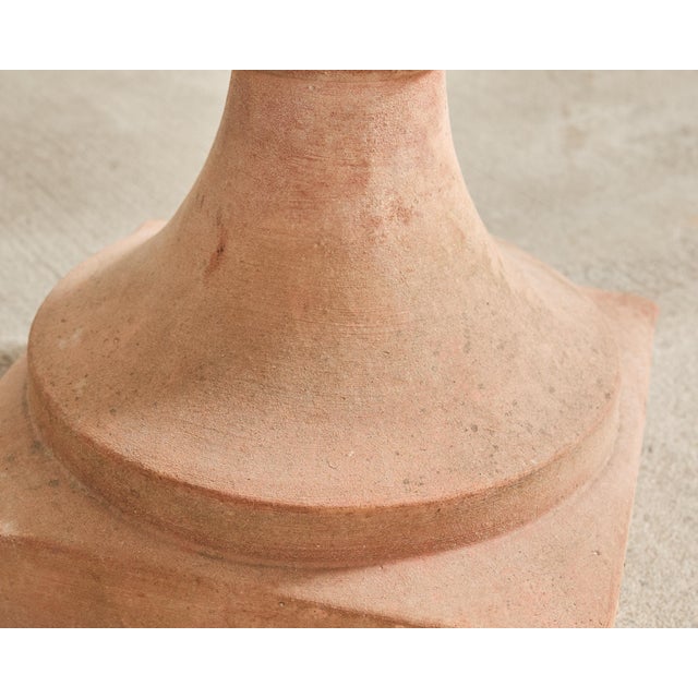 Pair of Tuscan Terracotta Garden Sphere Finials on Pedestals For Sale - Image 15 of 18
