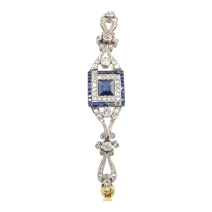 Belle Époque Sapphire Diamond Gold Platinum Bracelet
