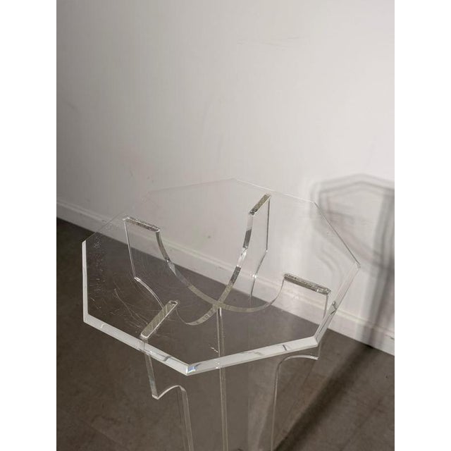 Vintage Acrylic Glass Pedestal For Sale - Image 4 of 5