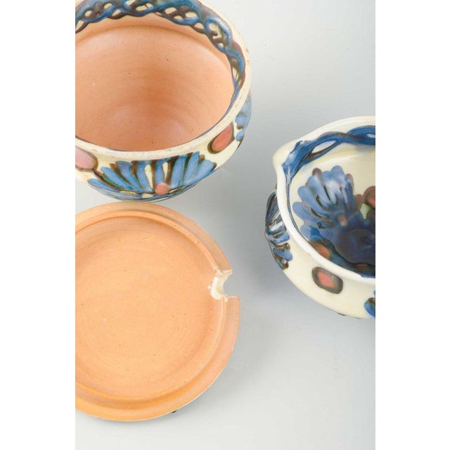 Folk Style Creamer and Sugar Bowl from Kähler, Denmark, 1930s-1940s, Set of 2 For Sale - Image 3 of 6