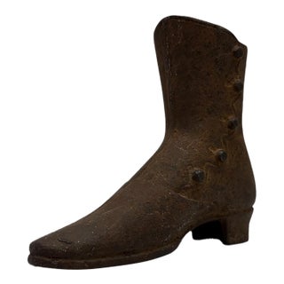 Antique 19th Century Cast Iron Victorian High Button Boot Mannequin Base For Sale