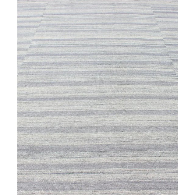 Large Kilim in Variegated Striped With Modern Design 9'10 X 13'2 For Sale In Atlanta - Image 6 of 11