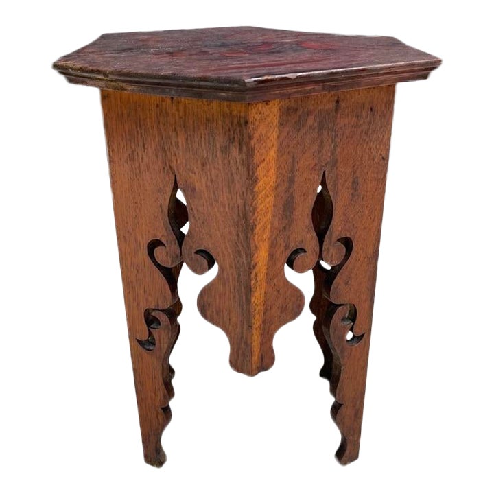 Early 20th Century Antique Tiger Wood Moroccan Side Table Chairish