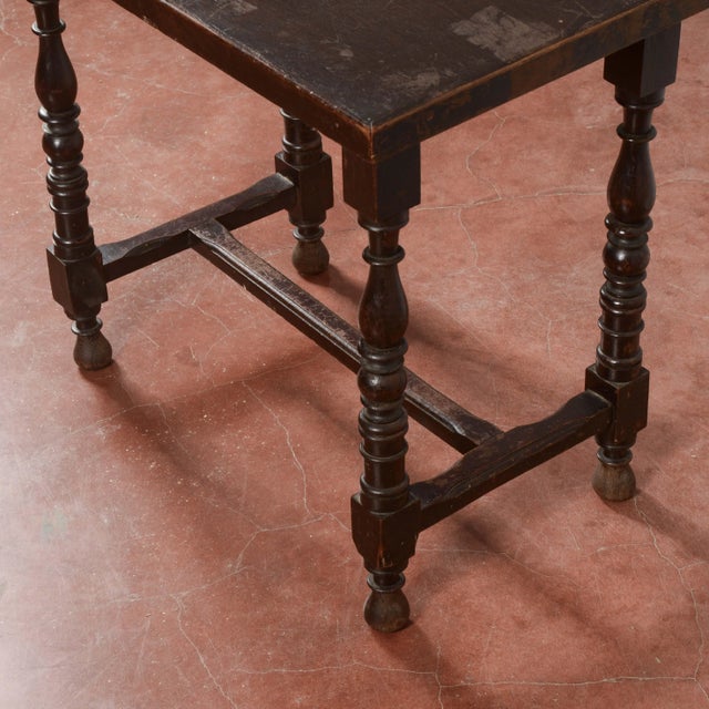 Brown Neoclassical Style Coffee Table with Turned Feet For Sale - Image 8 of 9
