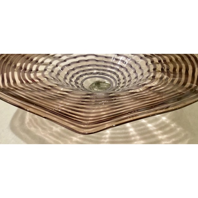 Large Modern Amethyst and Clear Art Glass Plate For Sale - Image 4 of 5