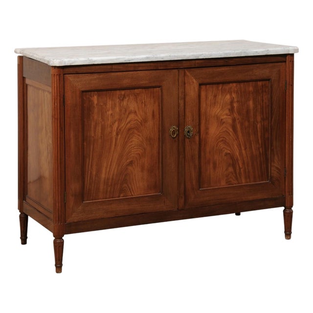 French Mahogany Marble Top Cabinet, C. 1820 For Sale