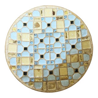Mid Century Retro Ceramic Tile Bowl Geometric Design For Sale