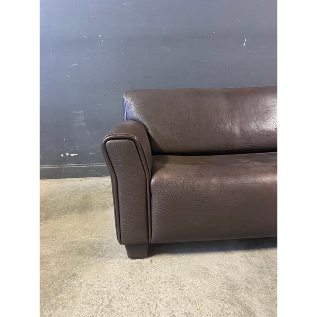 Mid-Century Modern Vintage De Sede Ds-97 Buffalo Leather Loveseats Sofa For Sale - Image 3 of 10