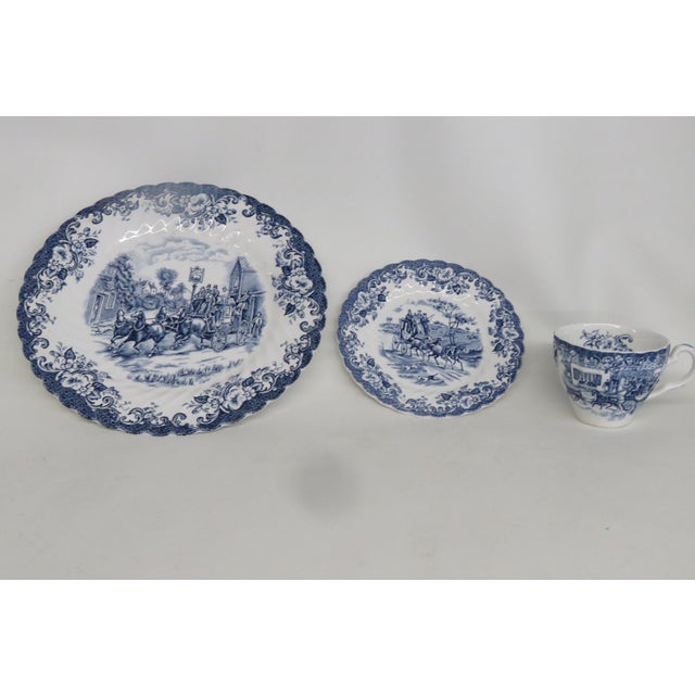 Johnson Brothers Late 20th Century Johnson Brothers Coaching Scenes Cup Saucer 3pc Made in England Ironstone 4804b For Sale - Image 4 of 18