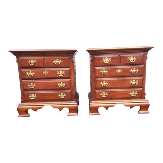 Lexington Furniture Chippendale Bedside Chest of Drawers Nightstands, a Pair For Sale