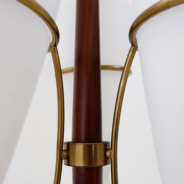 Brown Vintage Tripod Floor Lamp with Opaline Glass from Stilnovo, 1950s For Sale - Image 8 of 16