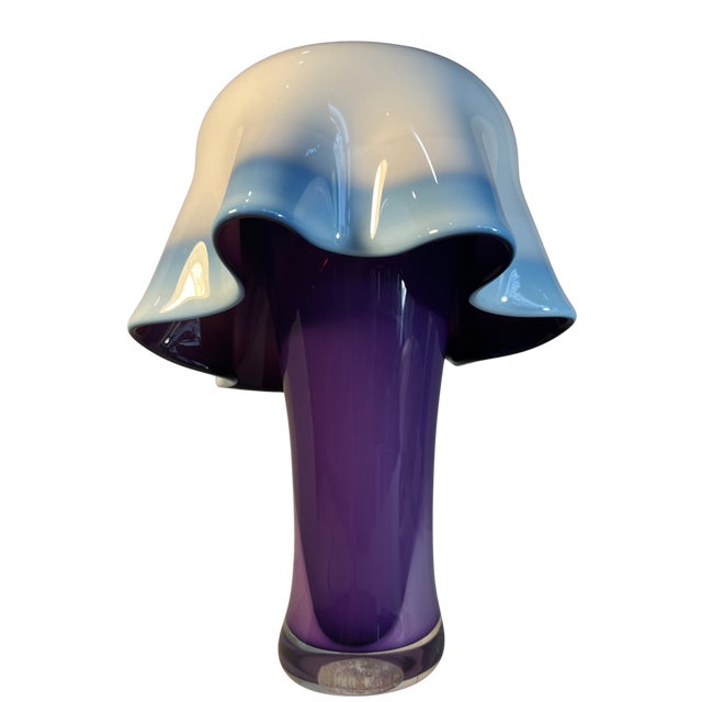 Contemporary Art Glass Purple White Draped Vase Signed Rich Pitkethly For Sale - Image 3 of 18