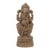 Solid Wood Hand Carved 35 In. Tall Ganesha Statue in Distressed White Finish For Sale