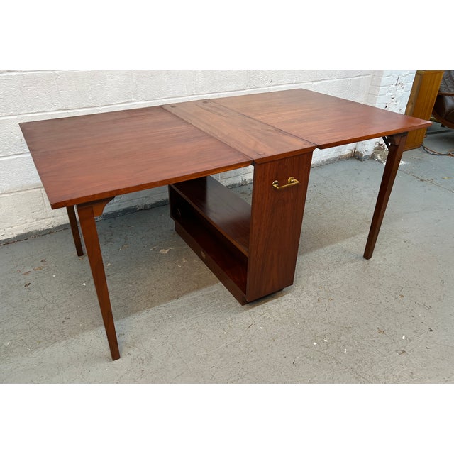 Mid-Century Modern Mid 20 Century Hide-Away Drop Leaf Walnut Dining Table For Sale - Image 3 of 16