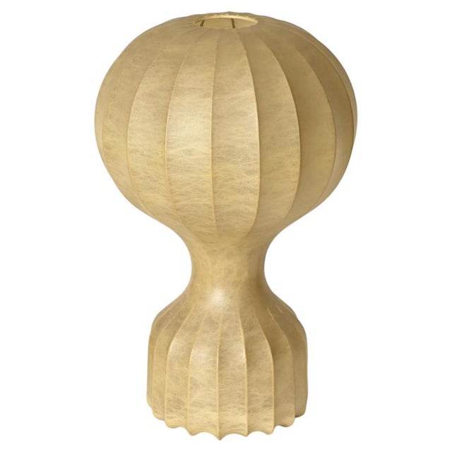 Large Gatto Beige Cocoon Table Lamp by Castiglioni for Flos, Italy, 1960s For Sale - Image 11 of 11