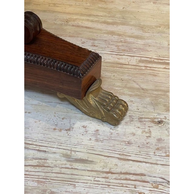 Traditional 19th C. English Regency Rosewood and Brass Inlaid Side Table For Sale - Image 3 of 7