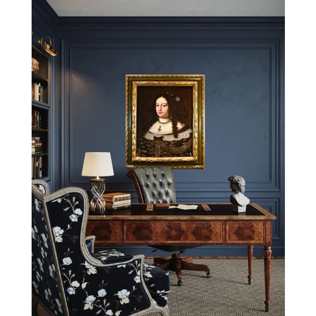 Jan Van Gelder, Portrait of Duchess Vittoria Farnese d'Este, 1670, Oil on Canvas, Framed For Sale - Image 13 of 15