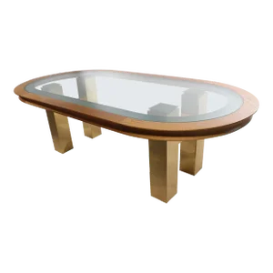 Large Post Modern Oval Dining Table after Evans