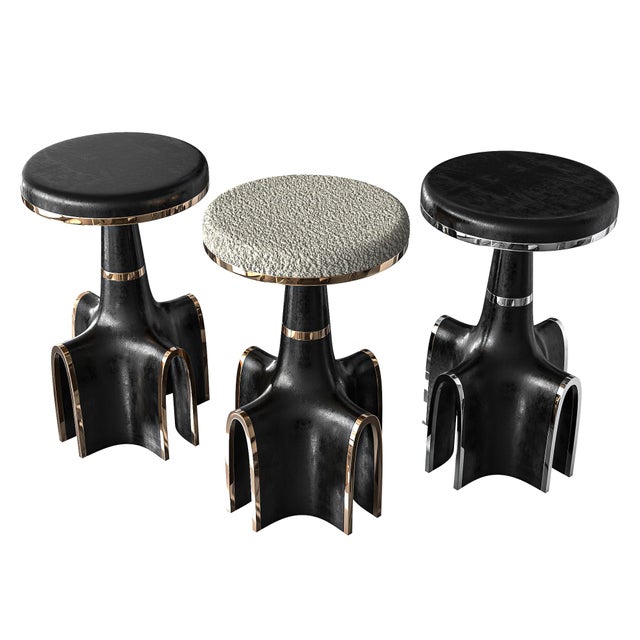 "Quartina" Bar Stool With Stainless Steel and Bronze For Sale In Los Angeles - Image 6 of 6
