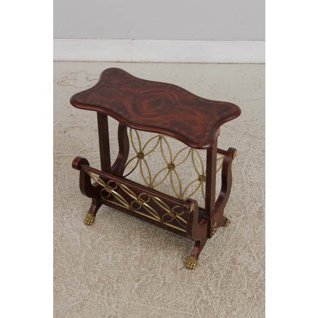 Traditional Maitland Smith Regency Mahogany Magazine Table For Sale - Image 3 of 16