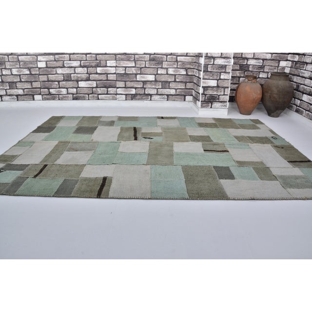 Handmade wool carpet in Turkish Anatolia , Vintage Oushak Rug,Turkish Vintage Anatolian Rug, Handmade wool Rug . One Of...