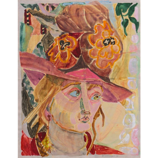 'Oleta's Hat' by Virginia Conroy, 1985, Carmel Art Association Exhibit, California Woman Artist, San Francisco Museum of Art For Sale - Image 12 of 12