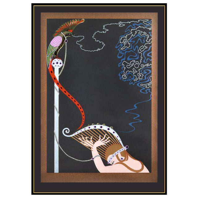 Art Deco 1983 Enchanted Melody Art Deco Red Serigraph Erté For Sale - Image 3 of 6