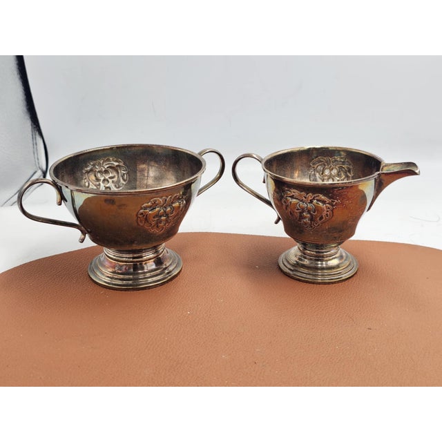 Silver Silver-Plated Sugar Bowl and Creamer, 1890s, Set of 2 For Sale - Image 8 of 8