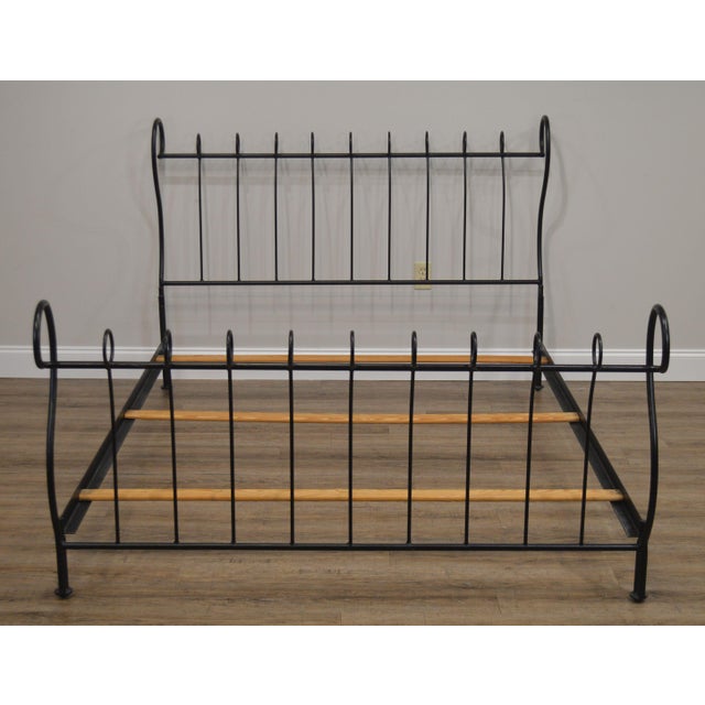 Black Wrought Iron Queen Size Sleigh Bed Chairish