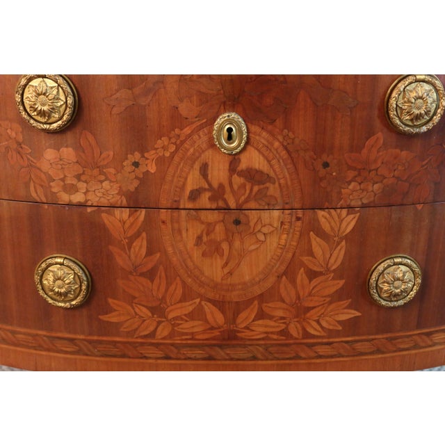 Louis XVI Style Half-Moon Commode with Doors, 1940s For Sale - Image 10 of 14
