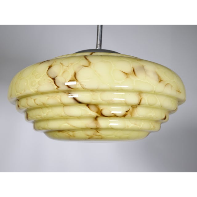 Brown Art Deco Ceiling Lamp in Opal Glass, 1920s For Sale - Image 8 of 13