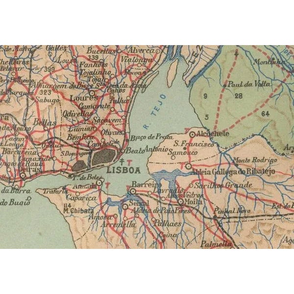 1900 - 1909 Antique Map of Extremadura, 1903 For Sale - Image 5 of 7