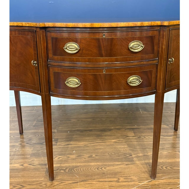 Wood 56” Hepplewhite Sideboard by Leighton Hall - Showroom Sample For Sale - Image 7 of 13